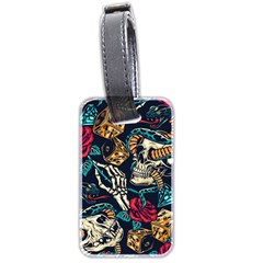 Vintage Art Tattoos Colorful Seamless Pattern Luggage Tag (two Sides) by Ravend