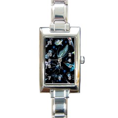 Colorful Abstract Pattern Consisting Glowing Lights Luminescent Images Marine Plankton Dark Rectangle Italian Charm Watch by Ravend