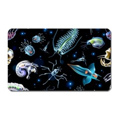 Colorful Abstract Pattern Consisting Glowing Lights Luminescent Images Marine Plankton Dark Magnet (rectangular) by Ravend