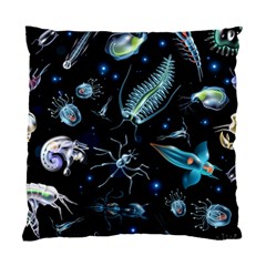 Colorful Abstract Pattern Consisting Glowing Lights Luminescent Images Marine Plankton Dark Standard Cushion Case (one Side) by Ravend