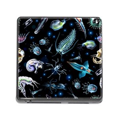 Colorful Abstract Pattern Consisting Glowing Lights Luminescent Images Marine Plankton Dark Memory Card Reader (square 5 Slot) by Ravend