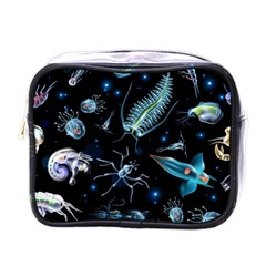 Colorful Abstract Pattern Consisting Glowing Lights Luminescent Images Marine Plankton Dark Mini Toiletries Bag (one Side) by Ravend