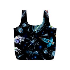 Colorful Abstract Pattern Consisting Glowing Lights Luminescent Images Marine Plankton Dark Full Print Recycle Bag (s) by Ravend