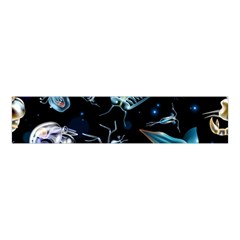 Colorful Abstract Pattern Consisting Glowing Lights Luminescent Images Marine Plankton Dark Velvet Scrunchie by Ravend