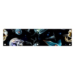 Colorful Abstract Pattern Consisting Glowing Lights Luminescent Images Marine Plankton Dark Banner And Sign 4  X 1  by Ravend