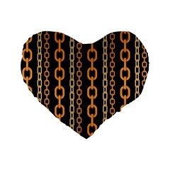 Gold Chain Jewelry Seamless Pattern Standard 16  Premium Flano Heart Shape Cushions