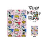 Seamless Pattern With Many Funny Cute Superhero Dinosaurs T-rex Mask Cloak With Comics Style Playing Cards 54 Designs (Mini) Front - Spade5