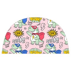 Seamless Pattern With Many Funny Cute Superhero Dinosaurs T-rex Mask Cloak With Comics Style Anti Scalding Pot Cap by Ravend