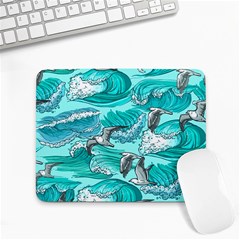 Sea Wave Seamless Pattern Small Mousepad by Ravend