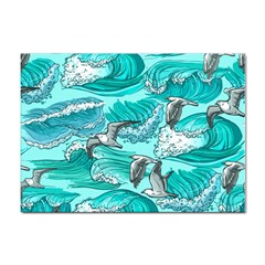 Sea Wave Seamless Pattern Sticker A4 (100 Pack)