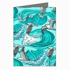 Sea Wave Seamless Pattern Greeting Cards (pkg Of 8)