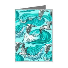 Sea Wave Seamless Pattern Mini Greeting Card