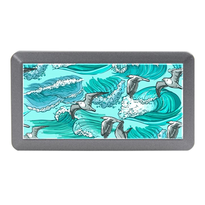 Sea Wave Seamless Pattern Memory Card Reader (Mini)