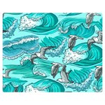 Sea Wave Seamless Pattern Double Sided Flano Blanket (Medium)  60 x50  Blanket Front