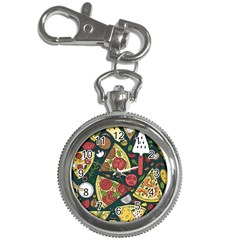 Vector Seamless Pizza Slice Pattern Hand Drawn Pizza Illustration Great Pizzeria Menu Background Key Chain Watches by Ravend