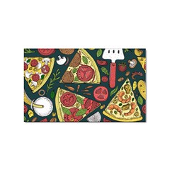 Vector Seamless Pizza Slice Pattern Hand Drawn Pizza Illustration Great Pizzeria Menu Background Sticker Rectangular (100 Pack) by Ravend