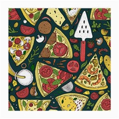 Vector Seamless Pizza Slice Pattern Hand Drawn Pizza Illustration Great Pizzeria Menu Background Medium Glasses Cloth (2 Sides) by Ravend