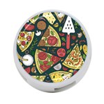 Vector Seamless Pizza Slice Pattern Hand Drawn Pizza Illustration Great Pizzeria Menu Background 4-Port USB Hub (One Side) Front