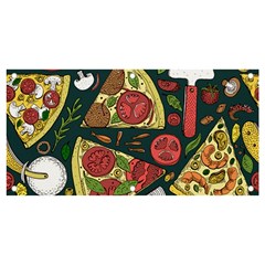 Vector Seamless Pizza Slice Pattern Hand Drawn Pizza Illustration Great Pizzeria Menu Background Banner And Sign 4  X 2  by Ravend