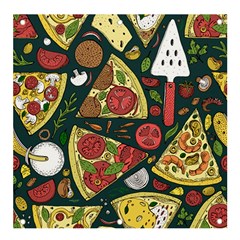 Vector Seamless Pizza Slice Pattern Hand Drawn Pizza Illustration Great Pizzeria Menu Background Banner And Sign 4  X 4  by Ravend