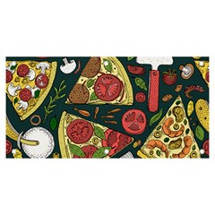 Vector Seamless Pizza Slice Pattern Hand Drawn Pizza Illustration Great Pizzeria Menu Background Banner And Sign 6  X 3  by Ravend