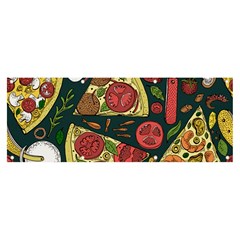 Vector Seamless Pizza Slice Pattern Hand Drawn Pizza Illustration Great Pizzeria Menu Background Banner And Sign 8  X 3 