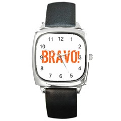 Bravo! Italian Saying Square Metal Watch by ConteMonfrey