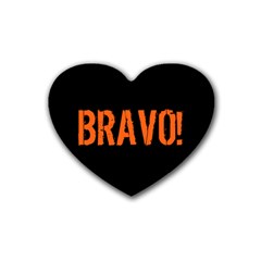 Bravo! Italian Saying Rubber Heart Coaster (4 Pack) by ConteMonfrey