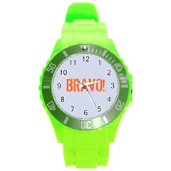 Bravo! Italian Saying Round Plastic Sport Watch (l) by ConteMonfrey