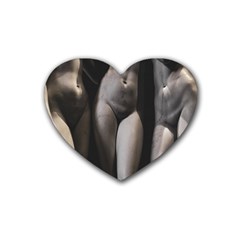 Three Graces Sculpture Detail Rubber Heart Coaster (4 Pack) by dflcprintsclothing