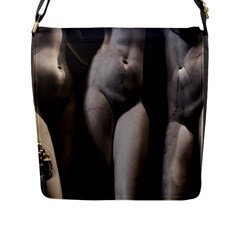 Three Graces Sculpture Detail Flap Closure Messenger Bag (l) by dflcprintsclothing