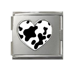 Cow Pattern Mega Link Heart Italian Charm (18mm) by Wegoenart