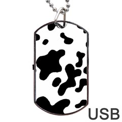 Cow Pattern Dog Tag Usb Flash (two Sides) by Wegoenart