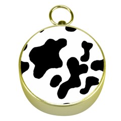 Cow Pattern Gold Compasses by Wegoenart