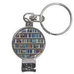 Bookshelf Nail Clippers Key Chain Front