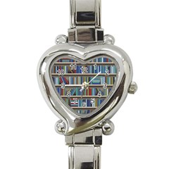 Bookshelf Heart Italian Charm Watch by Wegoenart