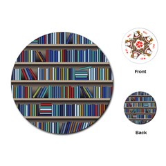 Bookshelf Playing Cards Single Design (round) by Wegoenart