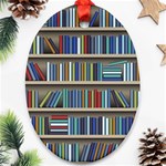 Bookshelf Oval Ornament (Two Sides) Back