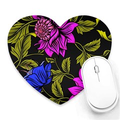 Botany Floral Flower Plant Petals Heart Mousepad by Wegoenart