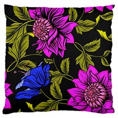 Botany Floral Flower Plant Petals Large Flano Cushion Case (two Sides) by Wegoenart