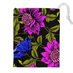 Botany Floral Flower Plant Petals Drawstring Pouch (5xl) by Wegoenart