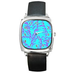 Branches Leaves Colors Summer Square Metal Watch by Wegoenart