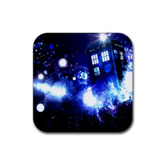 Tardis Background Space Rubber Coaster (square) by Jancukart