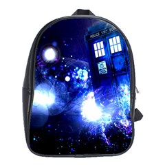 Tardis Background Space School Bag (xl) by Jancukart