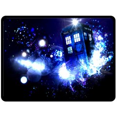 Tardis Background Space Double Sided Fleece Blanket (large) 