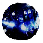 Tardis Background Space Large 18  Premium Flano Round Cushions Back