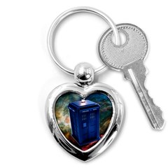 The Police Box Tardis Time Travel Device Used Doctor Who Key Chain (heart) by Jancukart