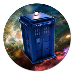 The Police Box Tardis Time Travel Device Used Doctor Who Magnet 5  (round)