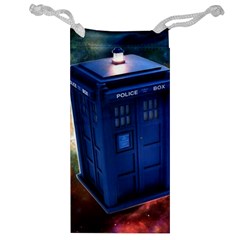 The Police Box Tardis Time Travel Device Used Doctor Who Jewelry Bag by Jancukart