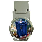 The Police Box Tardis Time Travel Device Used Doctor Who Money Clip Watches Front